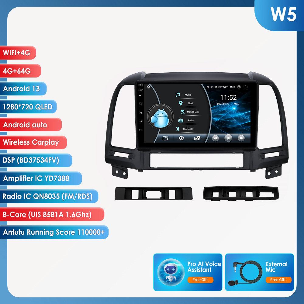 Hizpo 2din Android Autoradio for Hyundai Santa Fe 2 2006 - 2012 Car Radio Multimedia Video Player GPS Navi Head Unit  intelligent Carplay Auto 4G RDS