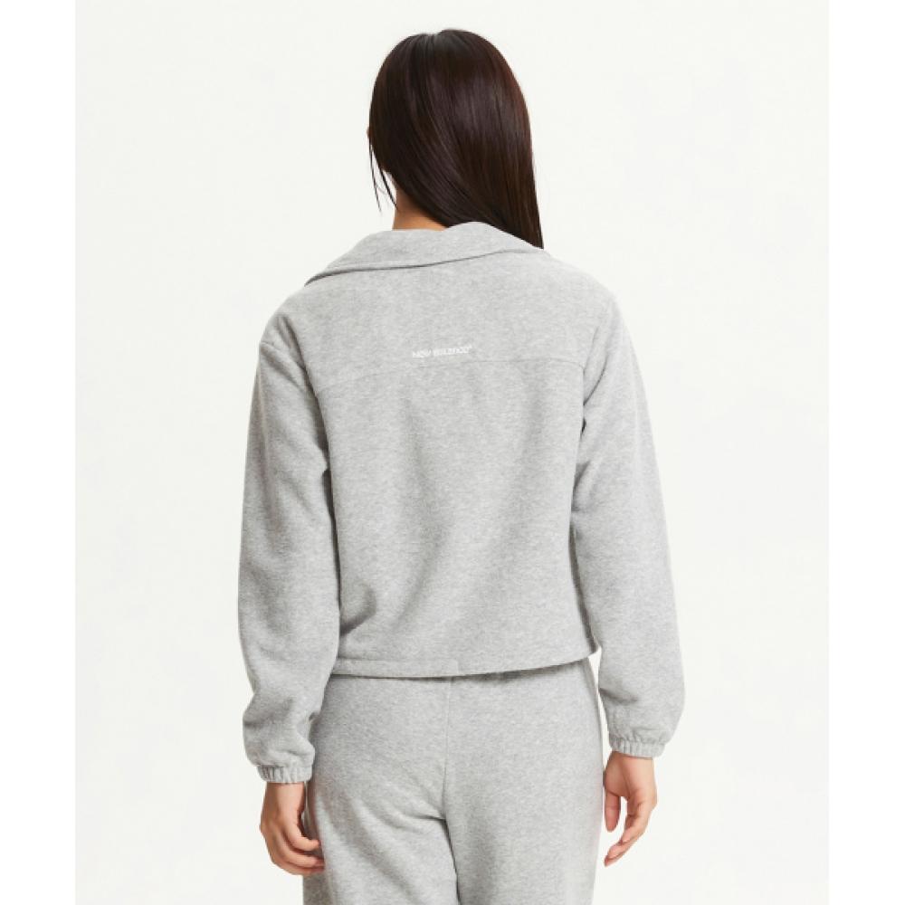 New Balance Nbmde4w942 Women Brushed Terry Fleece Half Zip Up Sweatshirt  Gray 