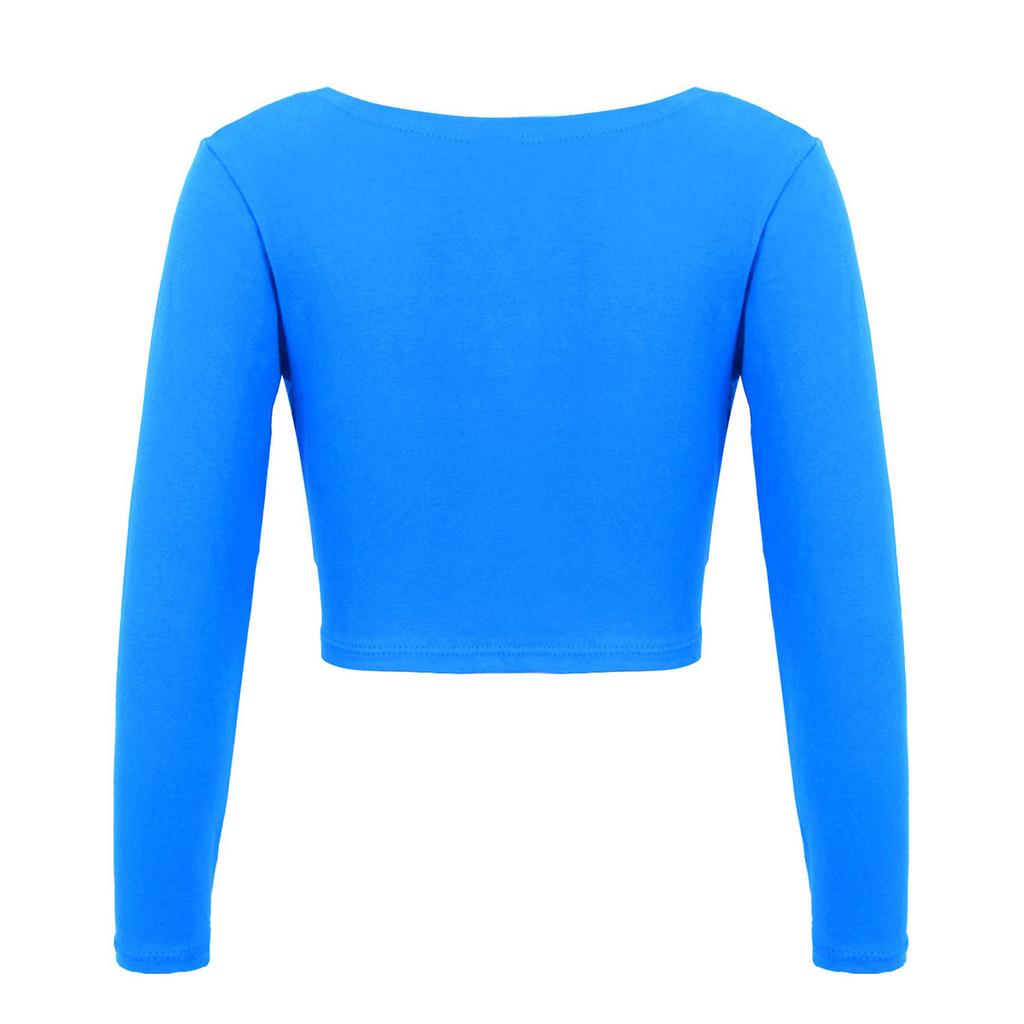 Mädchen Langarm V-Ausschnitt Knoten vorne Einfarbig Tanzjacke Langarm Warmes Ballettanzug