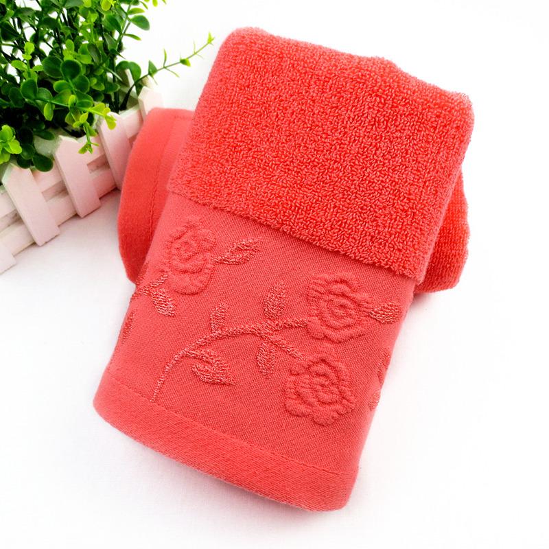 Pure Cotton Yellow & Red Thickened Face Towels - Rose & Sunset Hues