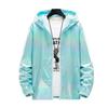 Giacca unisex lucida Cappotto con cappuccio laser Iridescente olografico Harajuku Sun Protect Top Plus Size