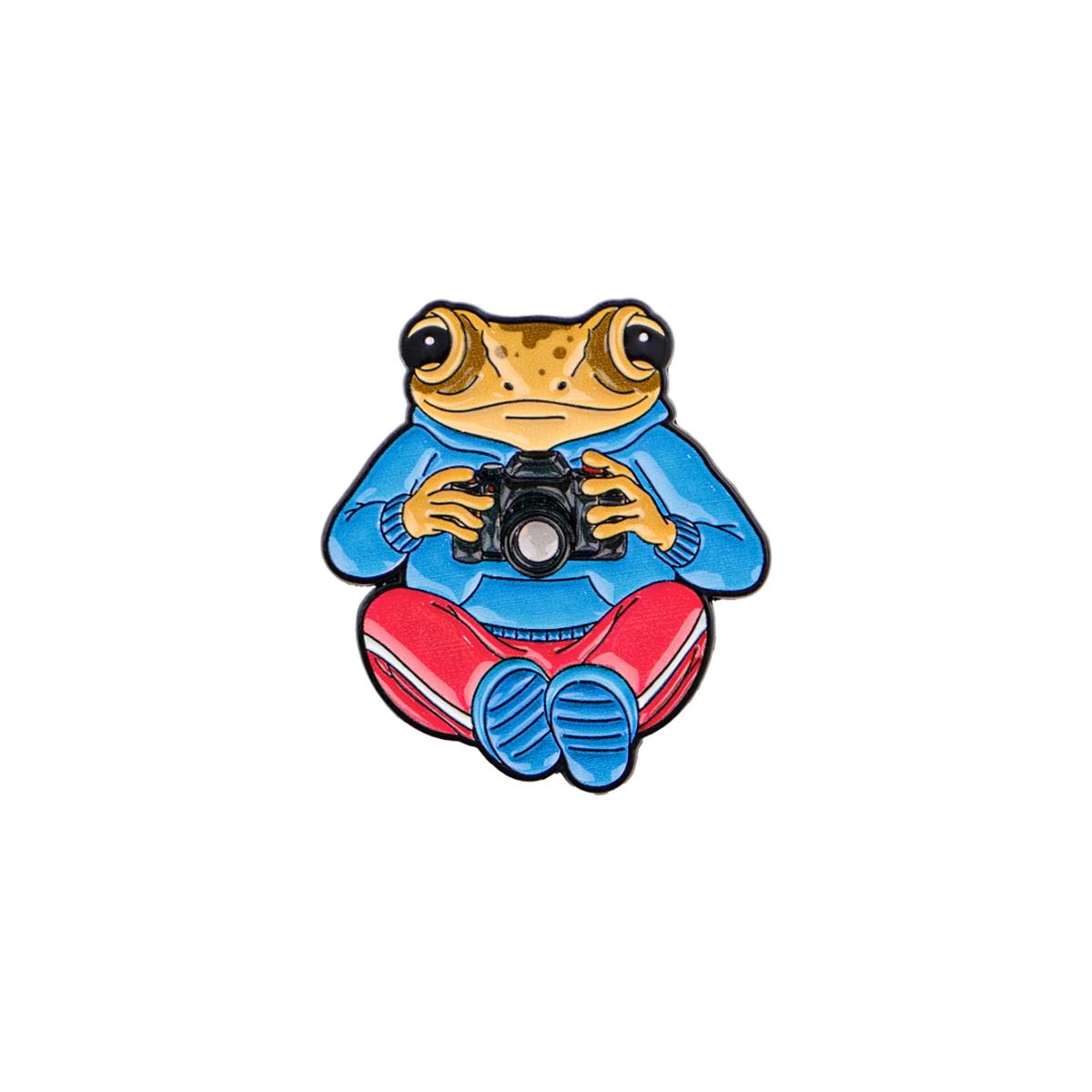 Funny Photographer Frog Enamel Pin Puerto Rican Flag Hibiscus Flower Badge Jewelry for Clothes And Backpack Accessories Gifts