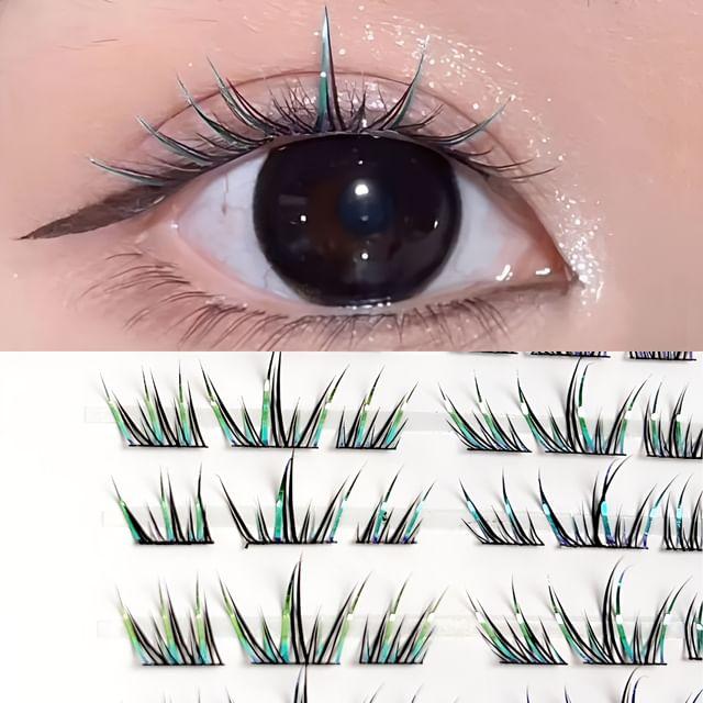 Bonnie Wisp - Набор накладных ресниц с шипами и градиентом Gradient - Green - One Size