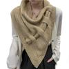 Spring and Autumn Triangle Scarf Knitted Wool Shawl Scarf Dual-purpose Air-conditioned Room Women's External Scarf Cross Shoulder Fashion