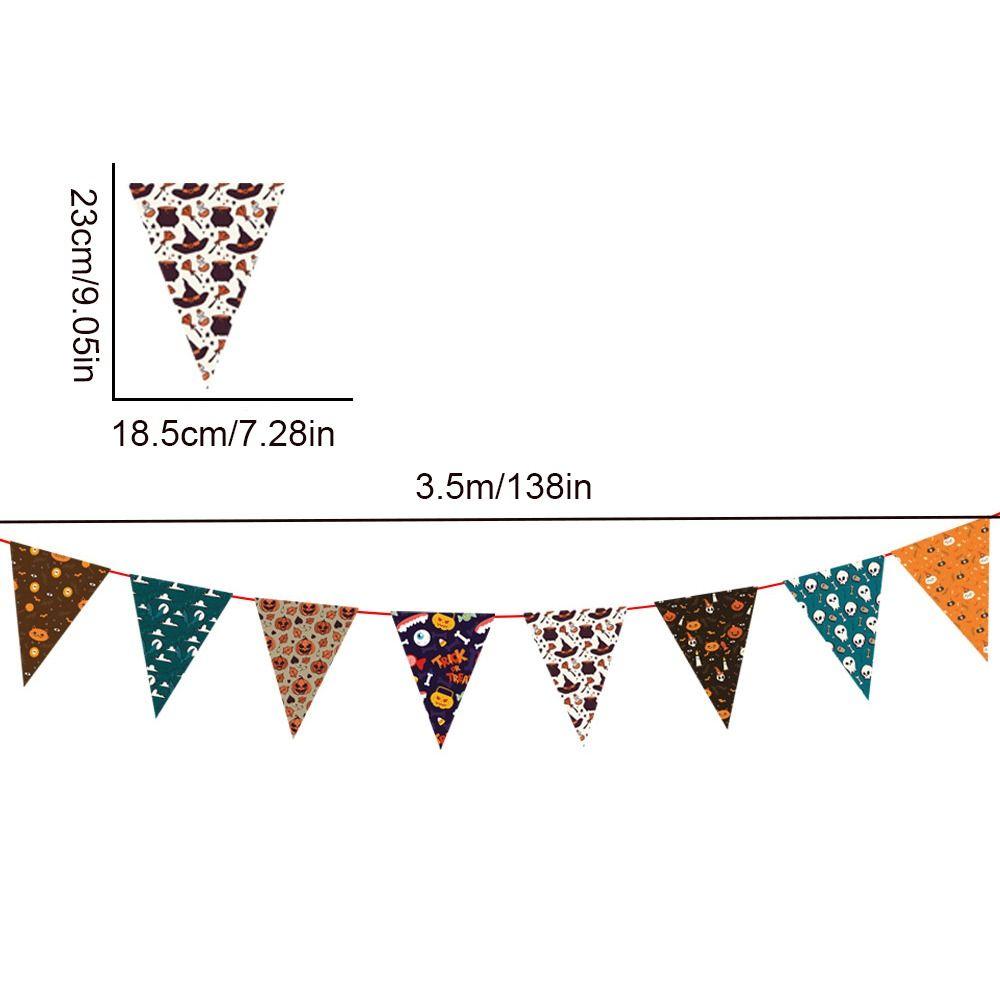 Decorative Happy Halloween Paper Banner Hanging Pumpkin Letter Flag  Haunted House