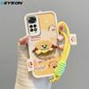 KEYSION Cartoon Cute Plush Embroidery Case for Redmi Note 11 Pro 5G 11S with Lanyard Silicone Shockproof Phone Cover for Redmi Note 12 Pro 4G