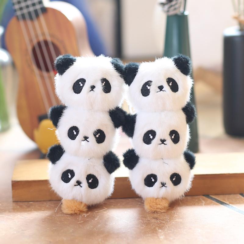 Cute Cute Candy Balls Chuckling Little Panda Pendant Plush Toys Dolls Schoolbag Hanging Decoration Keychain Doll