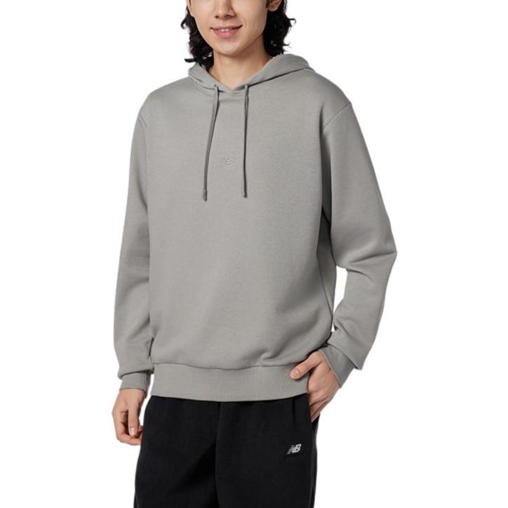 New Balance Sweatshirts Men's Gray Hooded Moderate Regular AMT33335-TAG