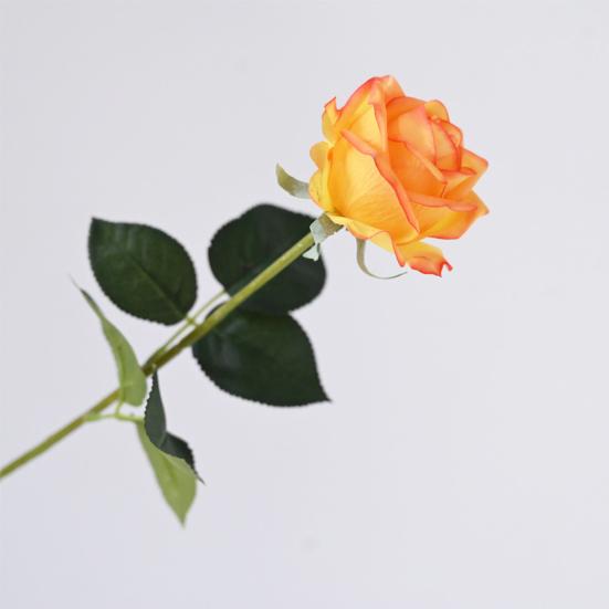 Flor Rosa Artificial Realista Toque Real Buquê de Rosas Falsas de Seda Flor Falsa com Folhas para Centro de Mesa de Casa Casamento Festa