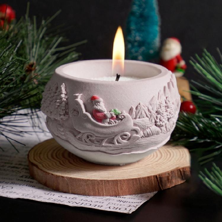Christmas Santa Flowerpot Silicone Molds Easy Demolding Dishwasher Safe For Making Soap Chocolate Holiday Resin Craft