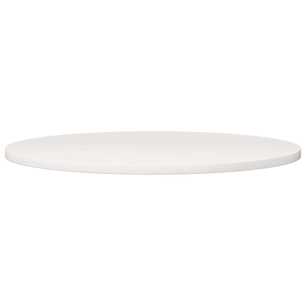 Table Top White Ø80x2.5 cm Solid Pine Wood