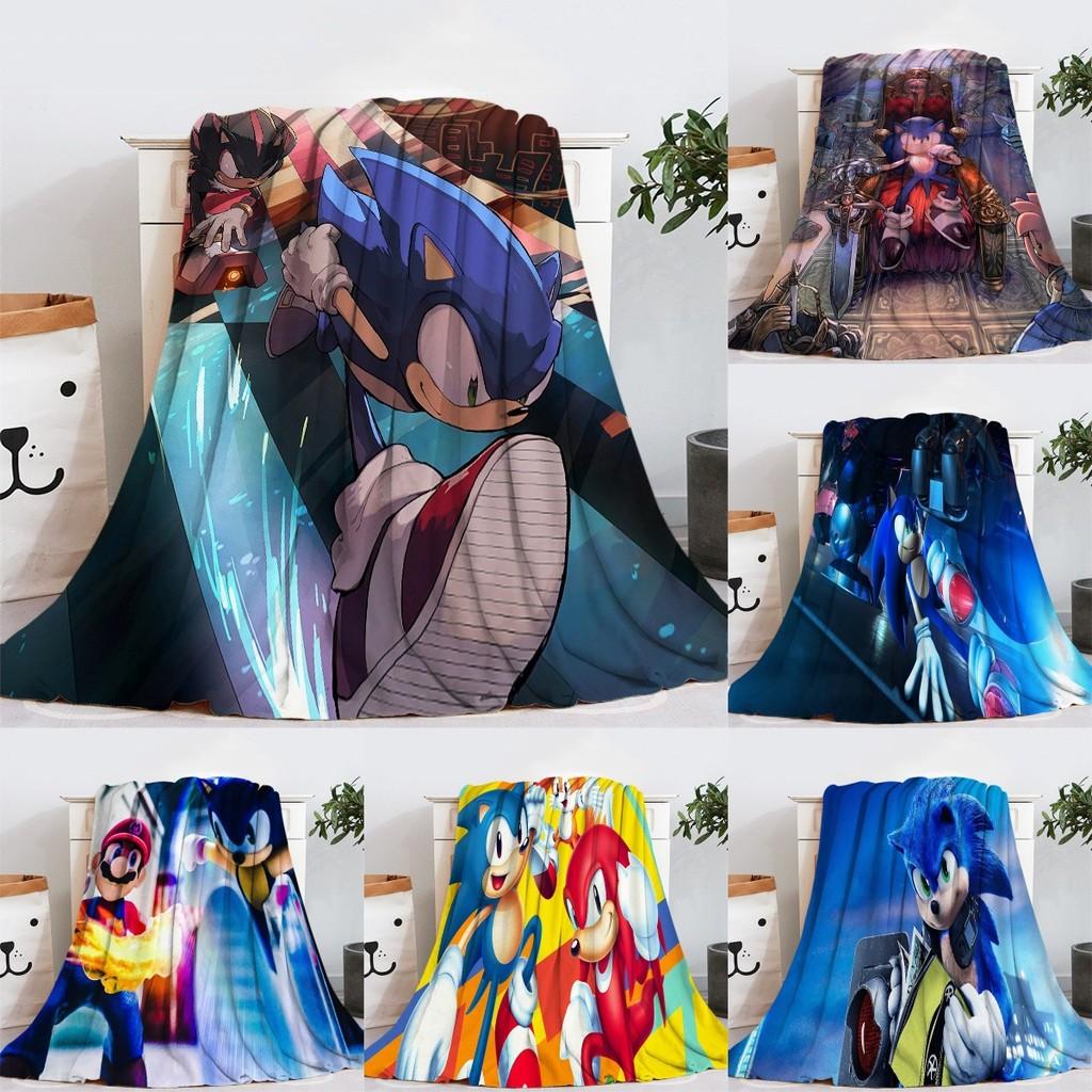 Blanket Sonic Flannel Hedgehog Cartoon Sofa Bed Throw Rug Warm Winter Gift Kids