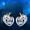 1 Pair, Stylish, Inlaid with Synthetic Zircon. Creative Unicorn Stud Earrings