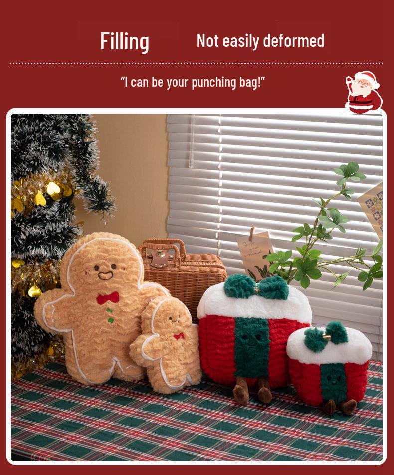 Cute Christmas Cushion Plush Toy: Tree, Cookie Man, Gift Box Doll