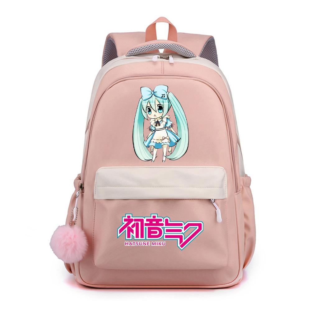 Anime Cartoon Hatsune Miku Printed Large Capacity Waterproof Backpack for Teenger Student Girl Boy Schoolbag Bookbag Kid Gift Travel Bag