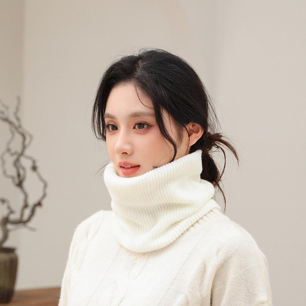 Новый вязаный теплый шарф ветрозащитный однотонный чехол на шею морозостойкий воротник-обманка Осень и Зима