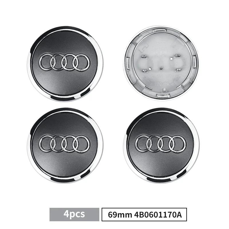 For Audi A5 60/61/68/69mm Car Emblem Wheel Hub Caps Hubcap Badge Styling For Audi B5 B6 B7 B8 B9 A3 8P 8V 8L A5 A6 C6 C5 C7 4F A1 A7 A8 Q2