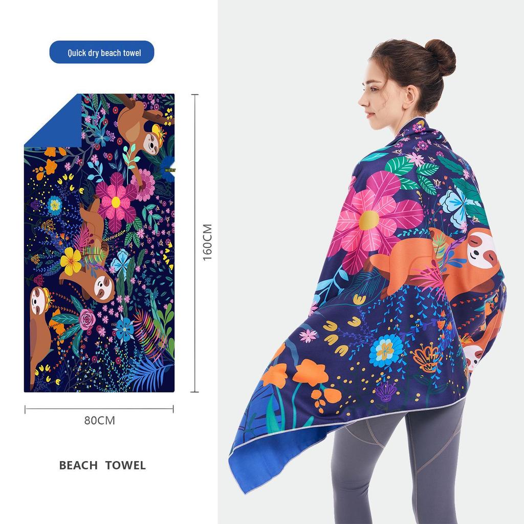 Double-Sided Microfiber Beach & Bath Towel - Absorbent, Quick-Drying