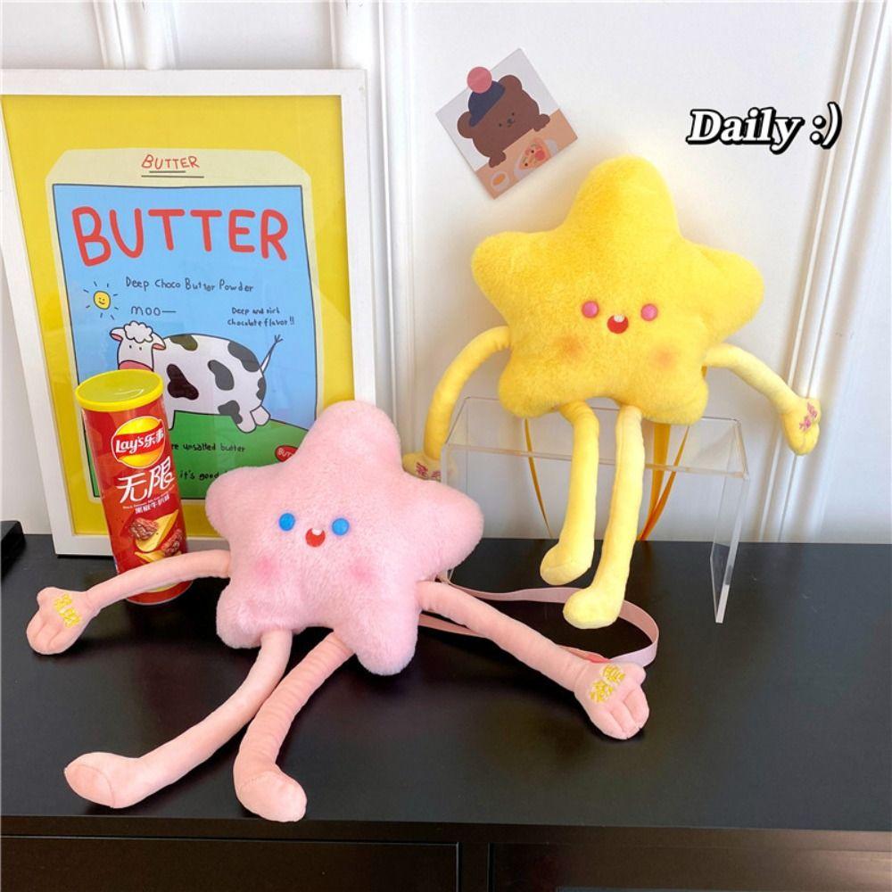 

Crossbag Pull-Out Star Plush Backpack Stretch Plush Toy Bag Star Plush Shoulder Bag Stuffed Toys розовый