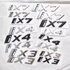 BMW IX Series Car Emblems & Stickers: IX3, IX4, IX7 Rear Logo Modifications & Black Tail Cover.