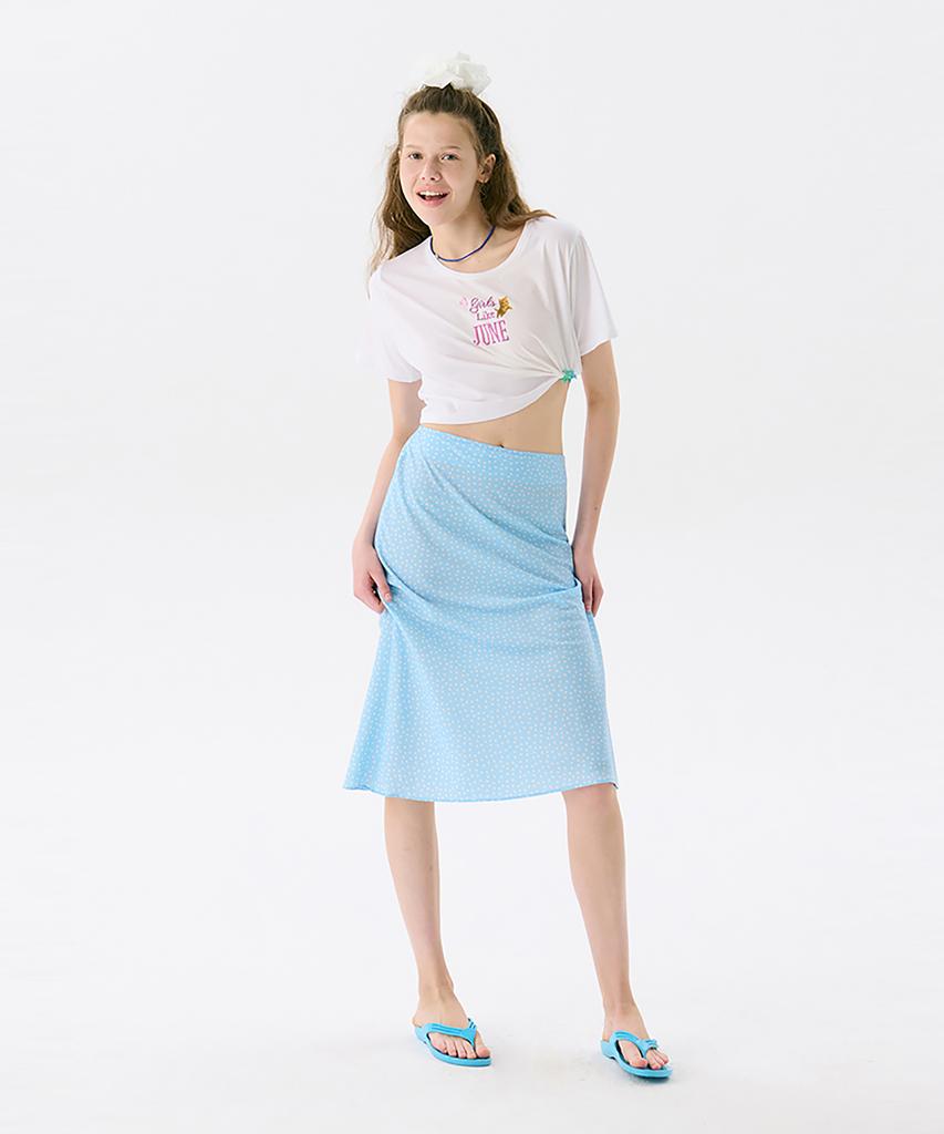 Jun Jun Space Midi Flare Skirt_Light Blue