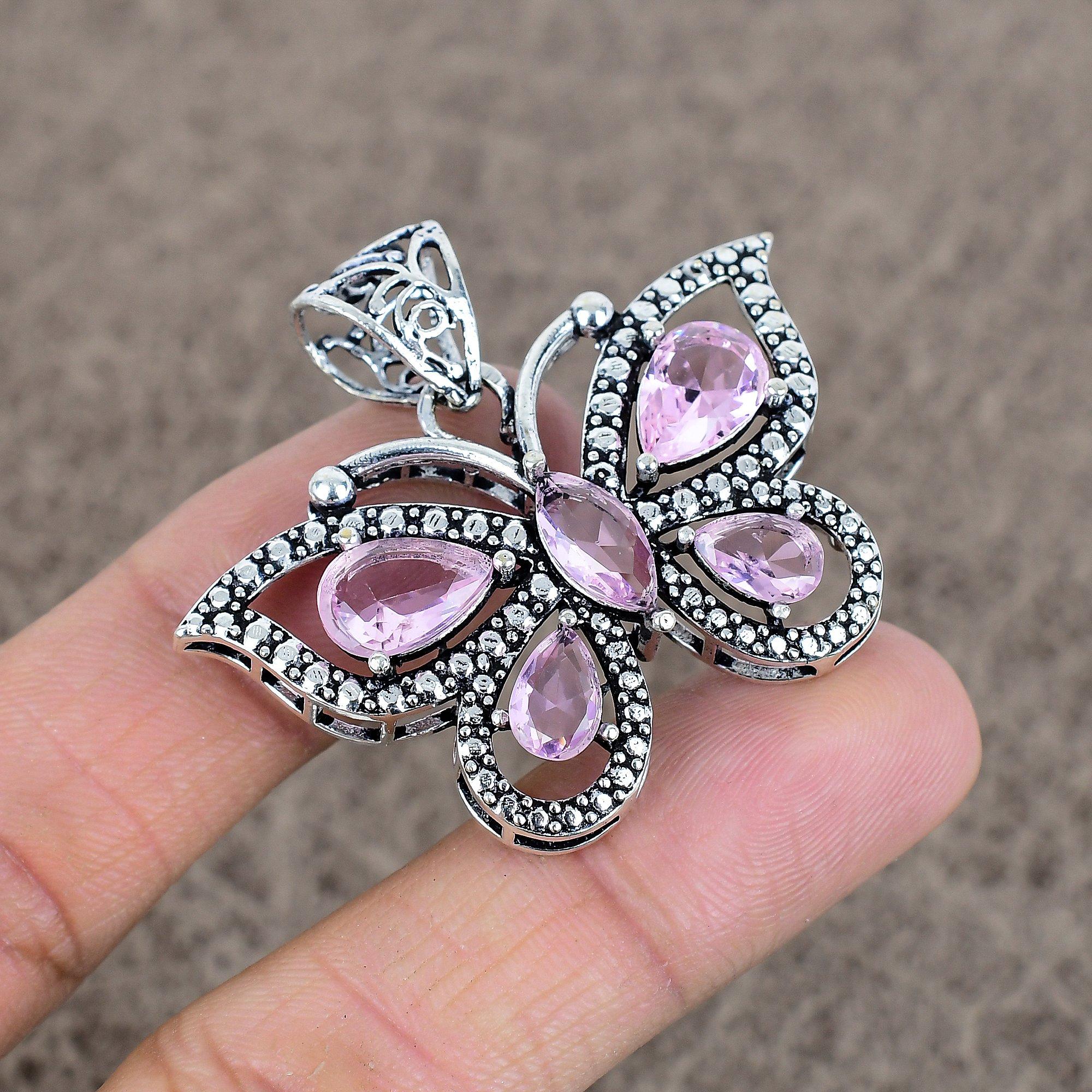

Pink Kunzite Gemstone Handmade 925 Sterling Silver Jewelry Pendant 1.65 KKG-86