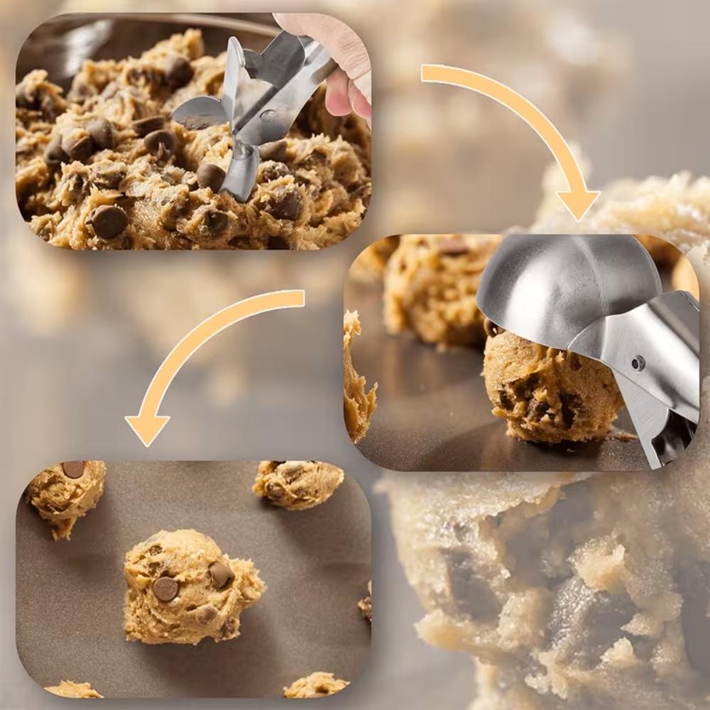 Stainless Steel Dual-purpose Ice Cream Scoop, Ice Cream Spoon, Multi-functional Ball Digger, Ice Cream and Fruit Spoon