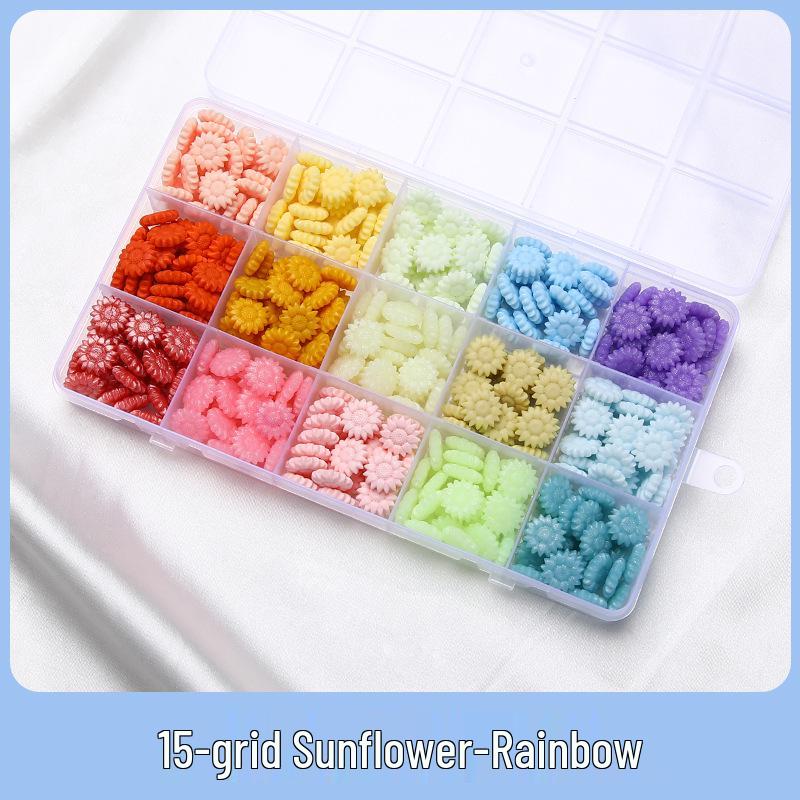 Sunflower Sealing Wax Granules In Transparent Box - Grid-Style Set with 10/15/24 Colors for Stamps