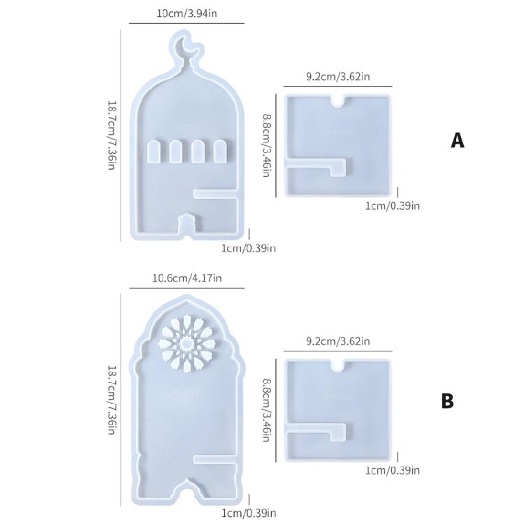 Portable 2 Piece Phone Stand Crafting Mold Middle Eastern Inspired Design with Removable Parts