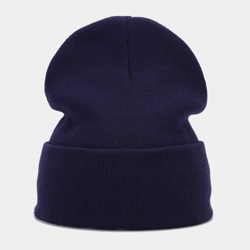 Custom Logo Knit Hat with Embroidered Letters - Women's & Men's Windproof Warm Beanie
