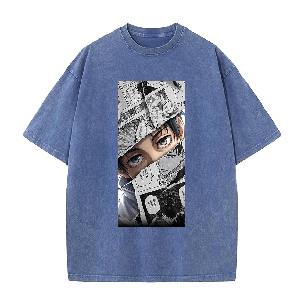 Anime Jujutsu Kaisen Okkotsu Yuta Graphic T Shirt Men Women Washed Cotton Tshirts Vintage Casual Clothing Harajuku Male T-shirt