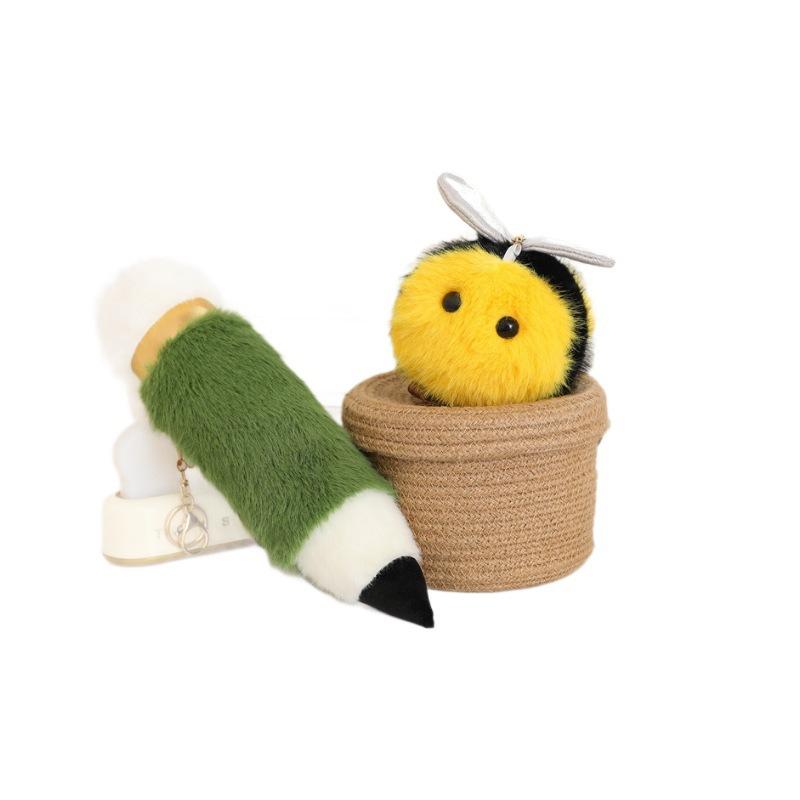 Cute Bee Doll Exam Gift, Pencil Plush Doll Doll Book Bag Pendant Gift Every Exam Must Pass