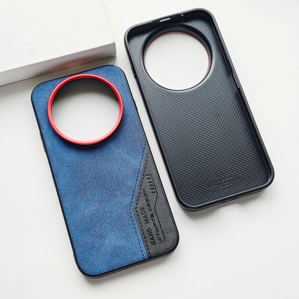 Für Huawei Nova 15 Max/Enjoy 90 Pro Max Hülle Luxus Business Denim Leder Spleiß Anti-Vergilbung Stoßfeste Abdeckung
