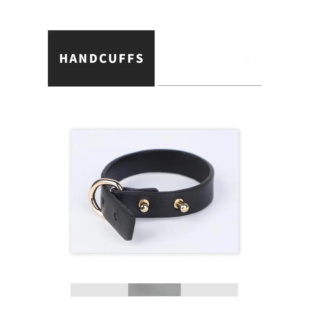 Sex Toys for Women Couples Adult Games Slave Bondage Handcuff Luxury Leather Handcuff Gold Chain Leash  Erotic