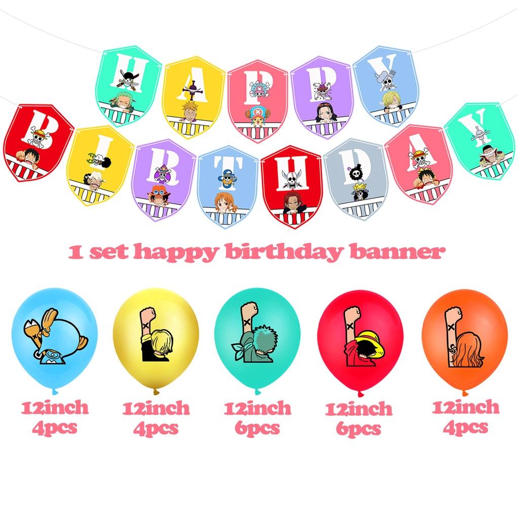 Piece One Theme Birthday Party Supplies Decoration Kids Banner Topper Balloons