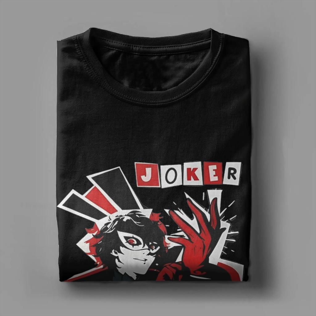 Men Women Graphic Print  Personaed 5 Joker Mens funny game T Shirt Tee Pure Cotton  T-shirts Clothing