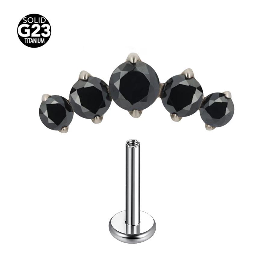 F-136 Titanium Alloy 1.0-1.2 Gauge Internally Threaded Cartilage Lip Ring Stud