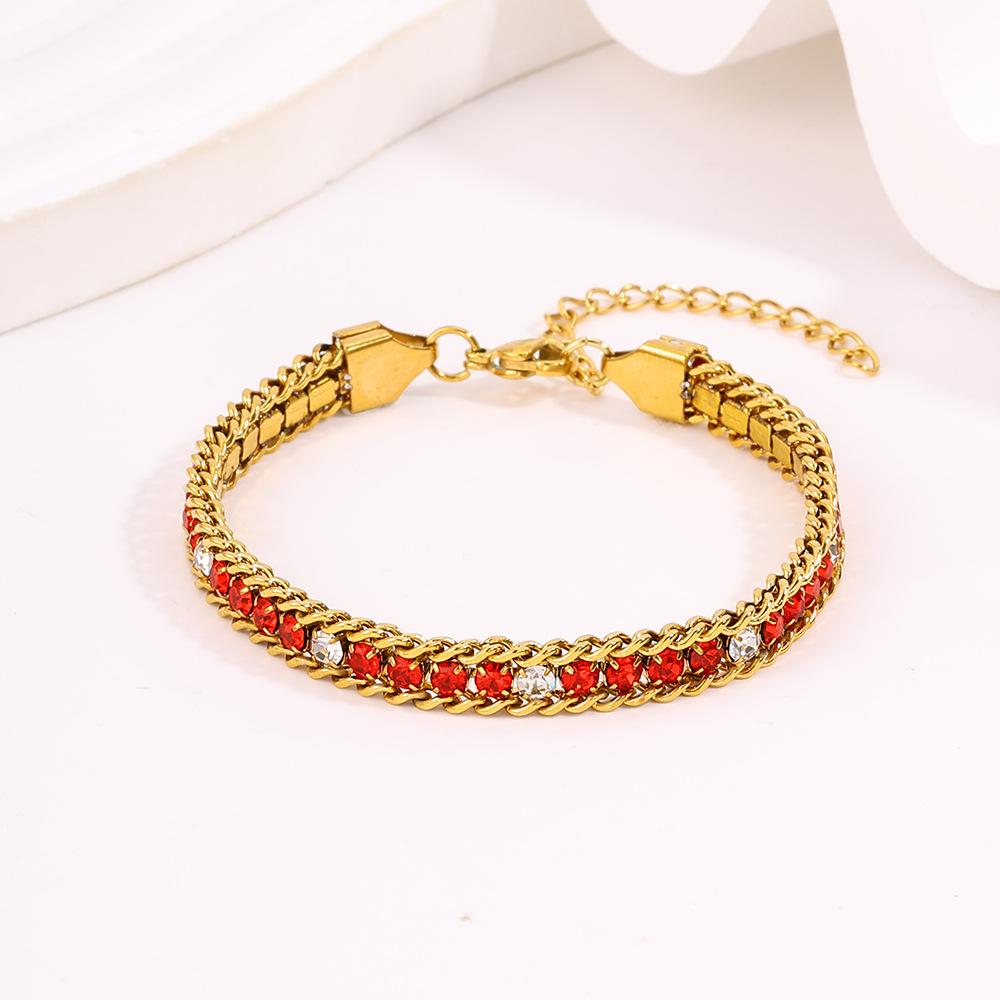 Titanium Steel High-end Sense, Multi-color Light Luxury Zircon Does Not Fade, High-value Color Diamond-encrusted for Girls