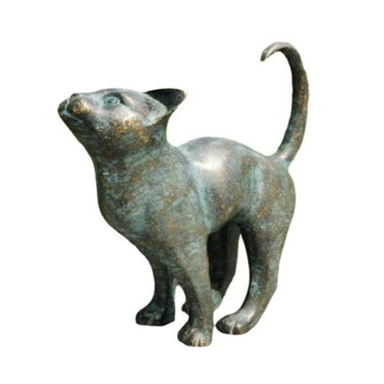Retro Cat Figurine Resin Cat with Butterfly Statue Indoor Outdoor Artistic Cat Sculpture for Bookshelves Gardens Offices Decoration