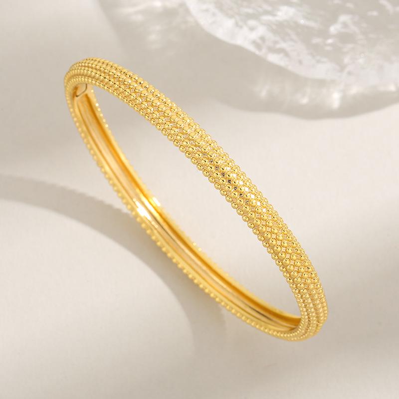 Elegant Non-Fading Gold Bead Bracelet for Women золотой