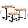 Nesting Tables Set of 3 Solid Mango Wood and Iron