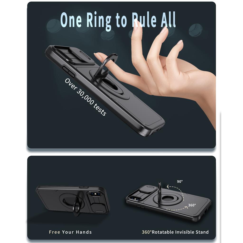 For iPhone XS Max Phone Case TPU+PC Magnetic Cover Camera Protection