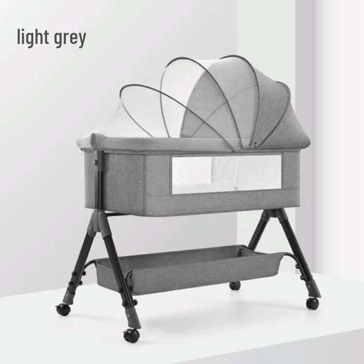 Multifunctional Foldable Baby Cradle Bed: Newborn Crib & Children's Bed with Mobile Splicing.