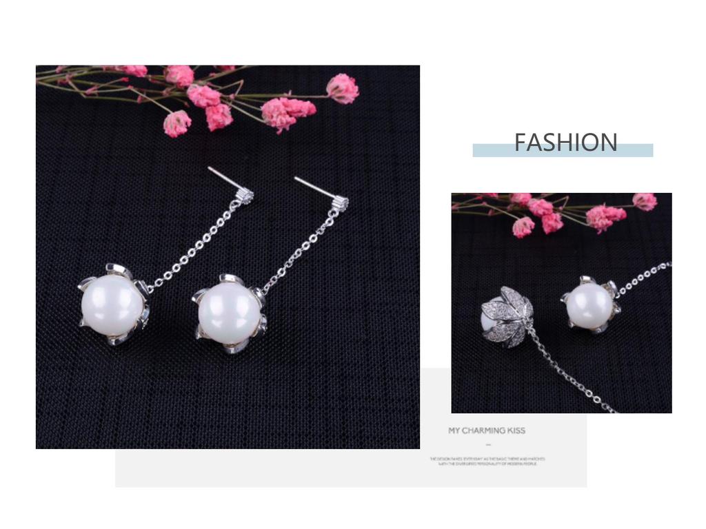 Koreanische Temperament Perlen Quasten Ohrringe, S925 Silbernadel, Schlicht und Vielseitig.