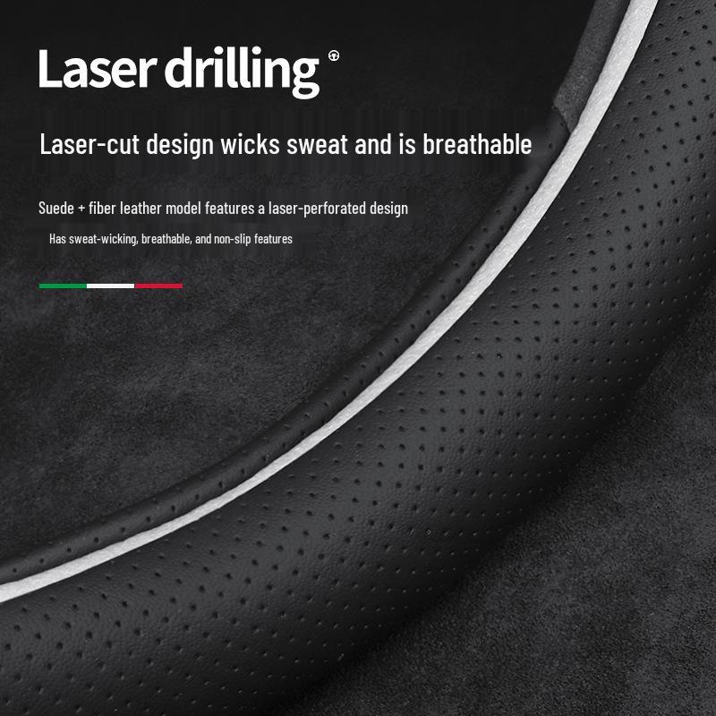 Buick Leather Steering Wheel Cover for Regal, Excelle, LaCrosse, Verano, GT, GL6, Encore, GL8, Envision.