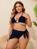 European & American Sexy Inlaid Diamond Bikini Tie-Up Plus Size Swimwear, Three-Piece Set T801