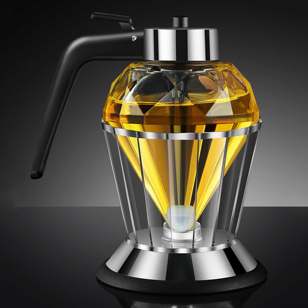 Glass Oil Bottle Oil Dispenser Diamond Shape Durable Glass Oil Vessel Oil Canisters Perfect Gift for Cooking Enthusiasts
