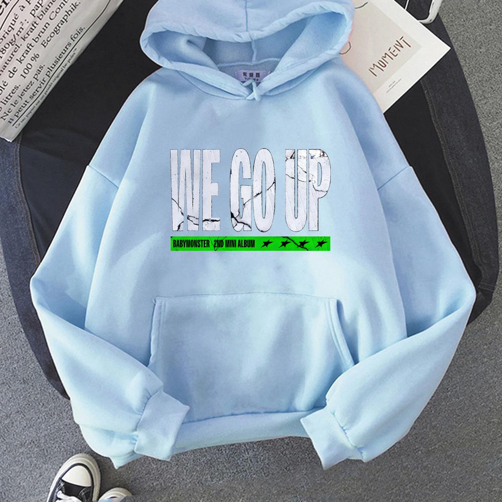 Song WE GO UP Hoodies Baby Korean Girl Group Monster  with Hooded Simplicity Casual Sweatshirt Moletom Cartoon Winter Hoody