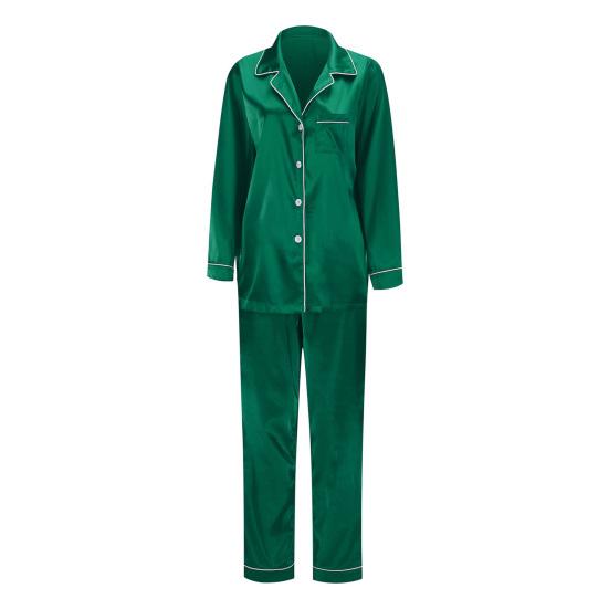 2Pcs/Set Christmas Pajamas Set Family Matching Xmas Pajamas Set Solid Color Smooth Fabric Festive Family Sleepwear