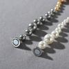 Strong Light Round Size Multi-Color Mixed Color Pearl Collarbone Chain Niche Copper Plated Platinum Magnetic Necklace